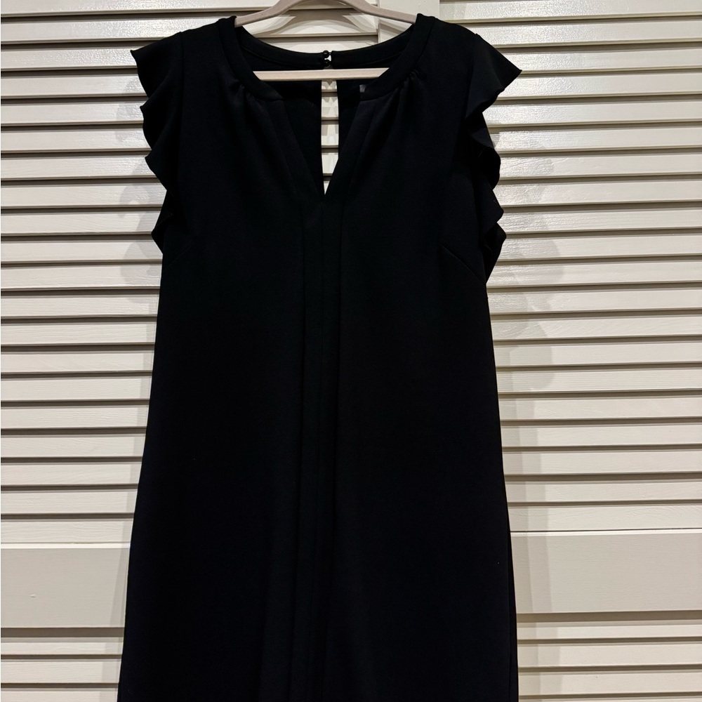 Vince Camuto Black Ruffle Sleeve Dress